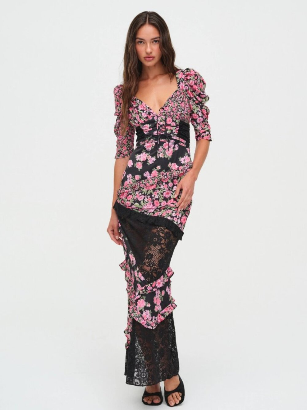 NWT XS For Love & Lemons  Emalyn Maxi Dress $329 MSRP